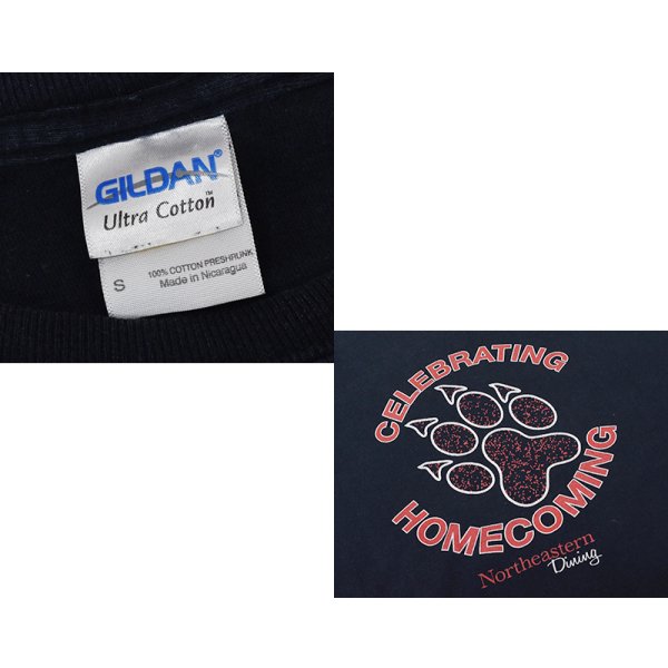 画像2: ビンテージ【GILDAN】【ギルダン】【CELEBRATING HOMECOMING】【黒】【肉球プリント】【Tシャツ】【サイズS】 
