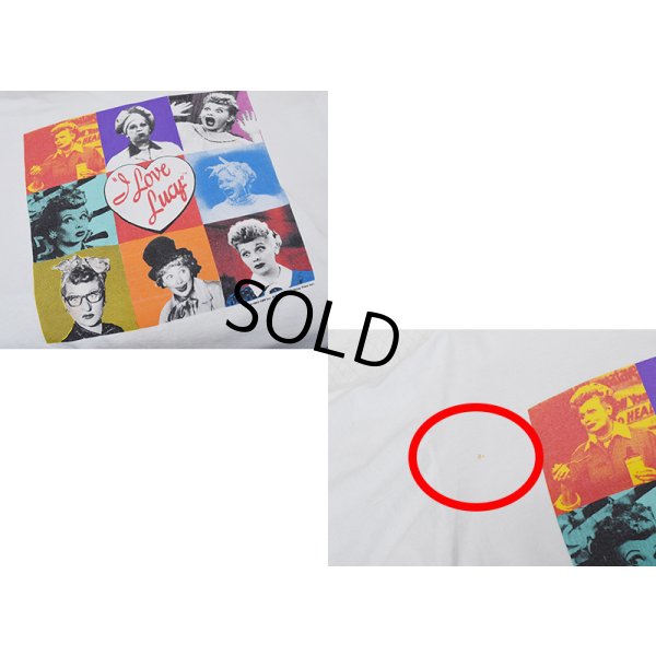 画像2: 【90's~】ビンテージ【I Love Lucy】【白】【女性の顔】プリント 【Tシャツ】【サイズＬ程度】  