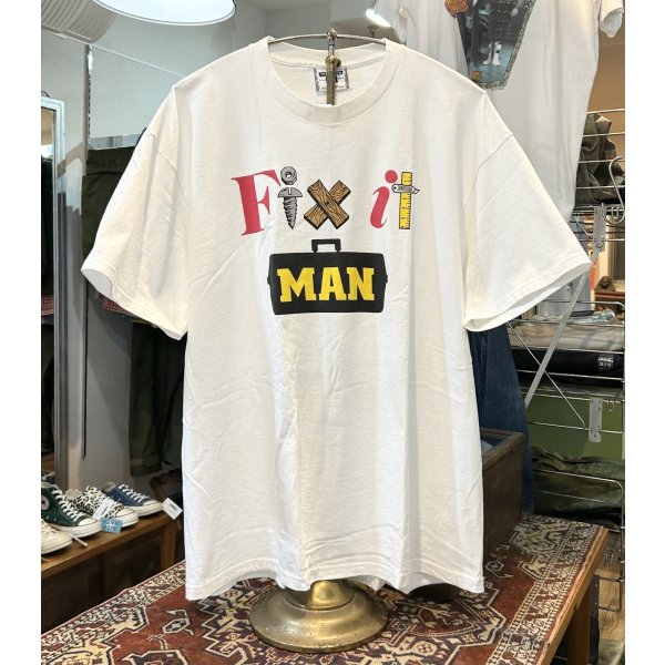 画像1: 90's【USA製】【ビンテージ】【Lee】リー【FIXIT MAN】【ツール】プリント【白】Tシャツ【サイズＸＬ】 