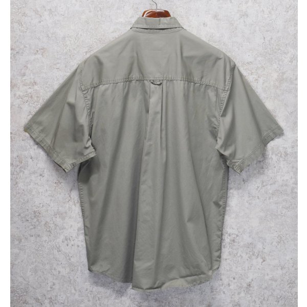 画像4: 90's~ ビンテージ【エディーバウアー】【Eddie Bauer】【カーキ】【無地】コットン【半袖シャツ】【BDシャツ】【サイズM】 
