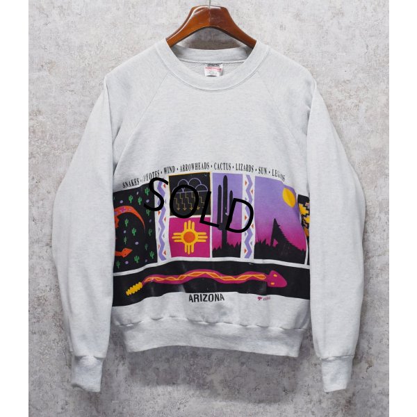 画像1: 90's【USA製】【ONEITA】【オニータ】【ビンテージ】【ARIZONA】【サボテン】【クルーネック】【スウェット】【サイズXL】 