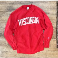 90’ｓ USA製 ビンテージ【Champion】チャンピオン【リバースウィーブ】WISCONSIN【赤】【スウェット】【サイズXL】 
