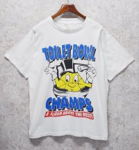 90's ビンテージ【GUS MACKER】【TOILET BOWL CHAMPS】白【 Tシャツ】【サイズXL】 