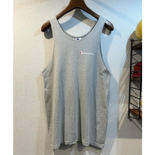 画像1: 【90's】【USA製】【ビンテージ】【チャンピオン】【Champion】胸ロゴプリント【グレー】タンクトップ【サイズL】 