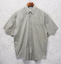 90's~ ビンテージ【エディーバウアー】【Eddie Bauer】【カーキ】【無地】コットン【半袖シャツ】【BDシャツ】【サイズM】 