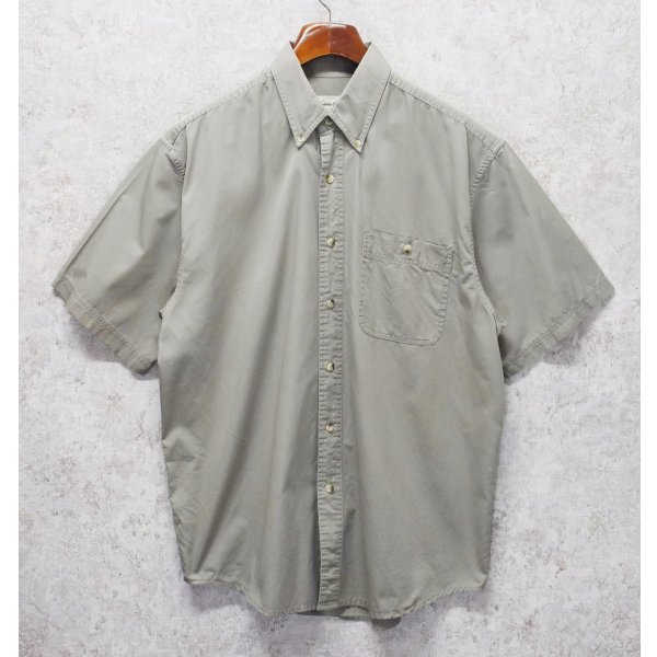 画像1: 90's~ ビンテージ【エディーバウアー】【Eddie Bauer】【カーキ】【無地】コットン【半袖シャツ】【BDシャツ】【サイズM】 