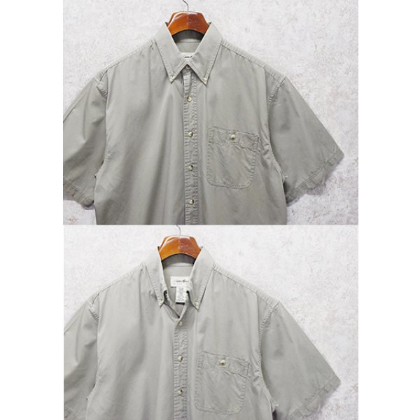 画像3: 90's~ ビンテージ【エディーバウアー】【Eddie Bauer】【カーキ】【無地】コットン【半袖シャツ】【BDシャツ】【サイズM】 