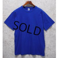 90’s【USA製】【Russell】【ラッセル】ブルー【青】無地【コットン】【Tシャツ】【サイズXL】 