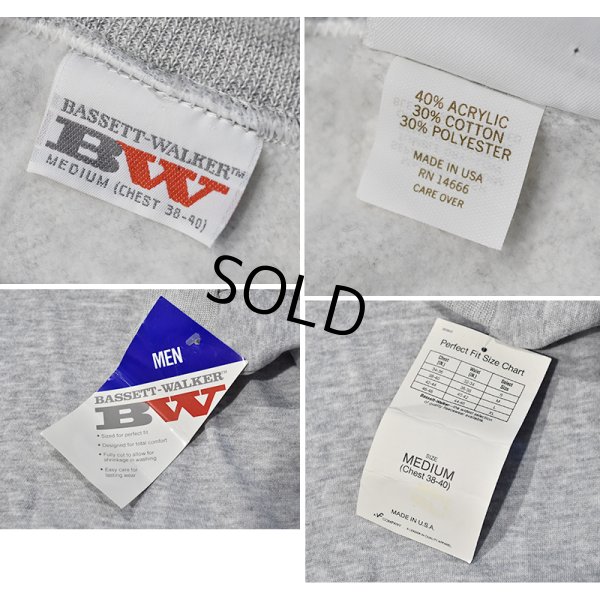 画像2: デッドストック【USA製】BW【BASSETT-WALKER】バセットウォーカー ビンテージ グレー【無地】スウェット サイズL 