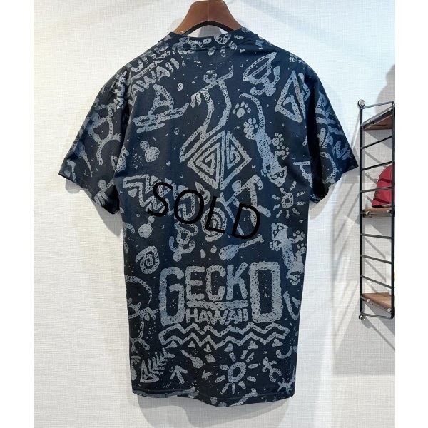 画像3: 【デッドストック】【USA製】【GECKO】ゲッコー【HAWAII】【ヤモリ】総柄 黒【Tシャツ】【サイズL】 