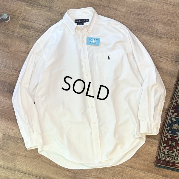 画像1: 90’s【ビンテージ】【RALPH LAUREN】【ラルフローレン】【Big Shirt】【白】コットン【ボタンダウンシャツ】【サイズM】 