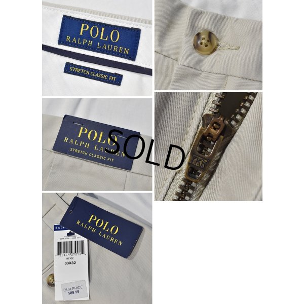 画像3: 未使用品【ラルフローレン】POLO RALPH LAUREN【ビンテージ】【ベージュ】【STRETCH CLASSIC FIT】【コットンパンツ】【33ｘ32】 