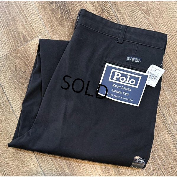 画像1: 未使用品!!【ラルフローレン】POLO RALPH LAUREN【ANDREW PANT】アンドリューパンツ【黒】２タック【コットンパンツ】【38×30】 