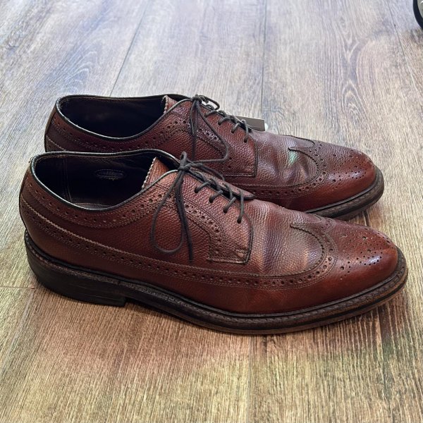 画像4: USA製【ビンテージ】【フローシャイム】FLORSHEIM【ブラウン】メダリオン【ウィングチップシューズ】【9D】【27cm程度】 