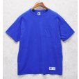 画像1: 90’s【USA製】【Russell】【ラッセル】ブルー【青】無地【コットン】ポケット付き【Tシャツ】【サイズL】<br> (1)