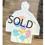 USA製 ビンテージ【MICHIGAN RAG CO.】ミシガンラグ【花】バックプリント【生成り】【フードジャケット】パーカー 