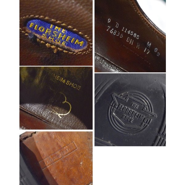 画像2: USA製【ビンテージ】【フローシャイム】FLORSHEIM【ブラウン】メダリオン【ウィングチップシューズ】【9D】【27cm程度】 