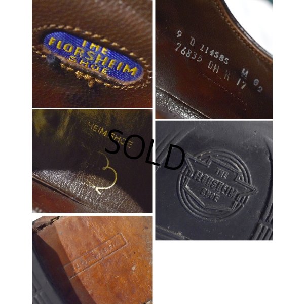 画像2: USA製【ビンテージ】【フローシャイム】FLORSHEIM【ブラウン】メダリオン【ウィングチップシューズ】【9D】【27cm程度】 
