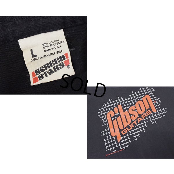 画像2: 【デッドストック】 80's~【USA製】【ビンテージ】【GIBSON GUITARS】【黒】【ギブソン】ギター【プリント】ノースリーブ【Tシャツ】タンクトップ【サイズL】 