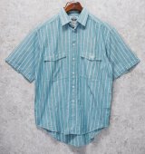 【デッドストック】90's【ビンテージ】【DOCKERS】ドッカーズ【リーバイス】【緑×白ストライプ】【半袖シャツ】【サイズＭ】 