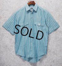 【デッドストック】90's【ビンテージ】【DOCKERS】ドッカーズ【リーバイス】【緑×白ストライプ】【半袖シャツ】【サイズＭ】 