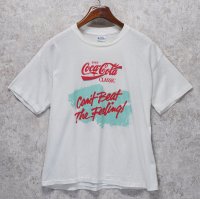 80's【USA製】 ビンテージ【コカ・コーラクラシック】【can't beat the feeling!】白【 Tシャツ】【サイズXL】 