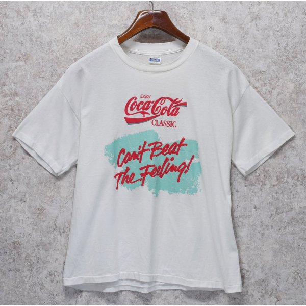 画像1: 80's【USA製】 ビンテージ【コカ・コーラクラシック】【can't beat the feeling!】白【 Tシャツ】【サイズXL】 