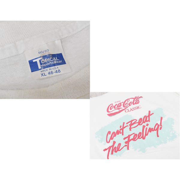 画像2: 80's【USA製】 ビンテージ【コカ・コーラクラシック】【can't beat the feeling!】白【 Tシャツ】【サイズXL】 