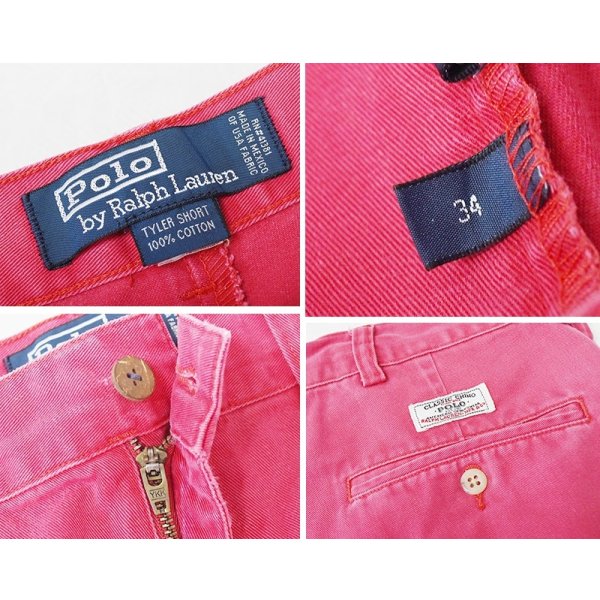 画像2: 【POLO RALPH LAUREN】オールドラルフローレン【TYLER SHORT】【赤】クラシックチノ【２タック】【ショートパンツ】【短パン】【コットンショーツ】【W34】 