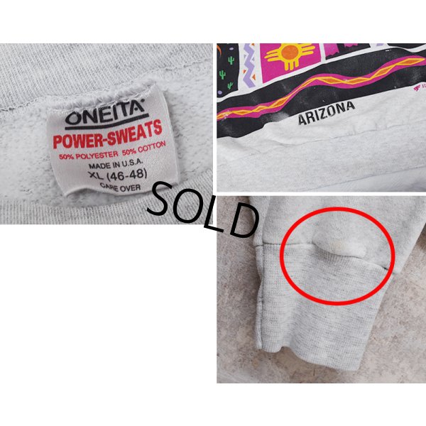 画像2: 90's【USA製】【ONEITA】【オニータ】【ビンテージ】【ARIZONA】【サボテン】【クルーネック】【スウェット】【サイズXL】 