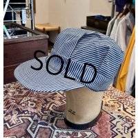 70's【デッドストック】【ビンテージ】【ヒッコリーストライプ】【ワークキャップ】【サイズ7 3/8】５９.５cm程度 