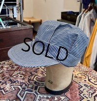 70's【デッドストック】【ビンテージ】【ヒッコリーストライプ】【ワークキャップ】【サイズ7 3/8】５９.５cm程度 