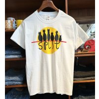 ビンテージ【FRUIT OF THE LOOM】フルーツオブザルーム【月と猫】SPLIT【白】【 Tシャツ】【サイズM】 
