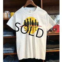 ビンテージ【FRUIT OF THE LOOM】フルーツオブザルーム【月と猫】SPLIT【白】【 Tシャツ】【サイズM】 
