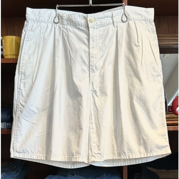 画像1: ビンテージ【POLO RALPH LAUREN】オールドラルフローレン【白】【２タック】ショートパンツ【短パン】【コットンショーツ】【W36】 