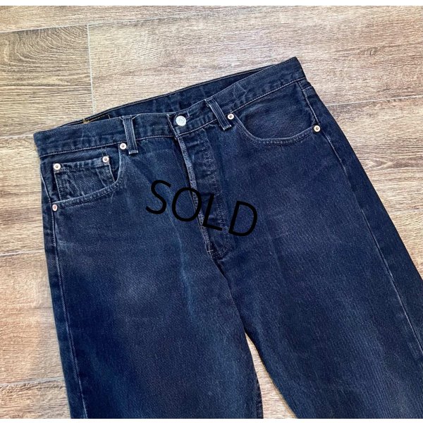 画像4: 90's【ビンテージ】【LEVI'S】【リーバイス】【501】ブラック 黒【ボタンフライ】【デニムパンツ】後染め【34×30】 