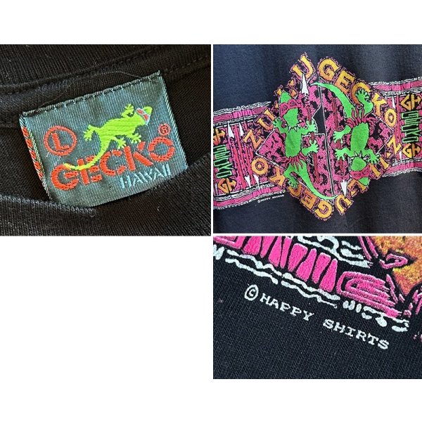 画像2: 【デッドストック】【USA製】【GECKO】ゲッコー【HAWAII】【ヤモリ】 黒【Tシャツ】【サイズL】 
