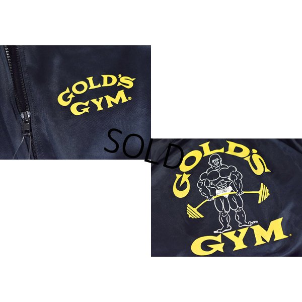 画像2: 【ビンテージ】【GOLD's GYM】ゴールドジム【黒×黄色ライン】【背面プリント入り】ジャージ【トラックジャージ】S程度 