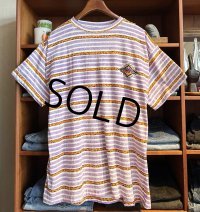 【LAGUNA】【ラグナ】紫ｘ白ｘオレンジ ボーダー【Tシャツ】【サイズＬ】 