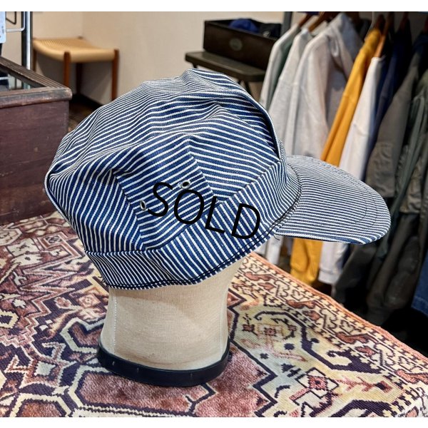 画像5: 70's【デッドストック】【ビンテージ】【ヒッコリーストライプ】【ワークキャップ】【サイズ7 3/8】５９.５cm程度 