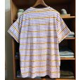 画像3: 【LAGUNA】【ラグナ】紫ｘ白ｘオレンジ ボーダー【Tシャツ】【サイズＬ】<br> (3)