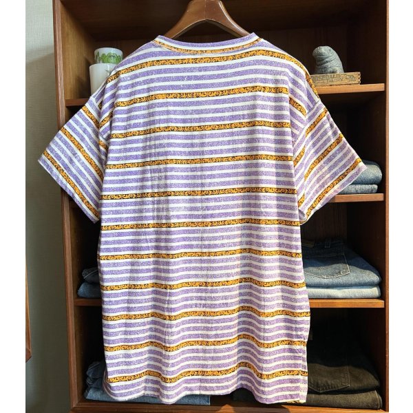 画像3: 【LAGUNA】【ラグナ】紫ｘ白ｘオレンジ ボーダー【Tシャツ】【サイズＬ】 