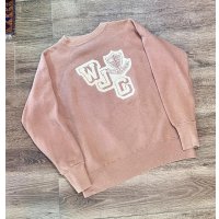 60's~【ビンテージ】【WJC】【フロッキープリント】【山吹色】【スウェット】【サイズM程度】 