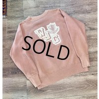 60's~【ビンテージ】【WJC】【フロッキープリント】【山吹色】【スウェット】【サイズM程度】 
