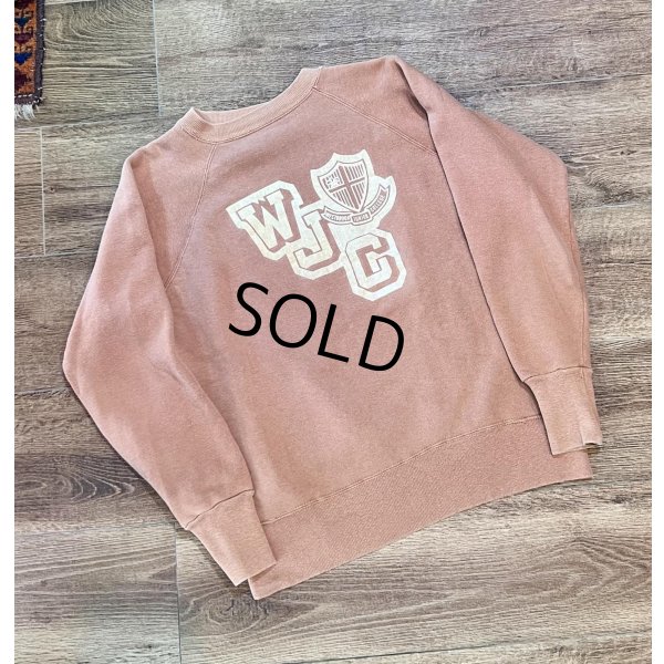 画像1: 60's~【ビンテージ】【WJC】【フロッキープリント】【山吹色】【スウェット】【サイズM程度】 