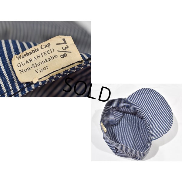 画像2: 70's【デッドストック】【ビンテージ】【ヒッコリーストライプ】【ワークキャップ】【サイズ7 3/8】５９.５cm程度 