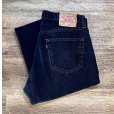 画像1: 90's【ビンテージ】【LEVI'S】【リーバイス】【501】ブラック 黒【ボタンフライ】【デニムパンツ】後染め【34×30】<br> (1)