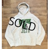 90's【USA製】【ビンテージ】【Tultex】【タルテックス】NFL【NEW YORK JETS】ニューヨーク・ジェッツ【グレー】【パーカー】【サイズXL】 