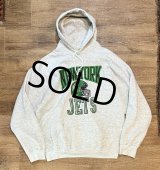 90's【USA製】【ビンテージ】【Tultex】【タルテックス】NFL【NEW YORK JETS】ニューヨーク・ジェッツ【グレー】【パーカー】【サイズXL】 