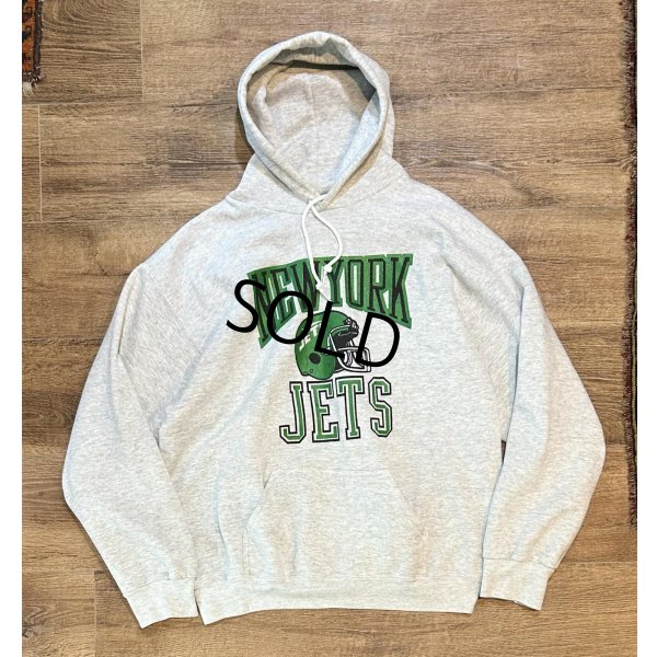 画像1: 90's【USA製】【ビンテージ】【Tultex】【タルテックス】NFL【NEW YORK JETS】ニューヨーク・ジェッツ【グレー】【パーカー】【サイズXL】 